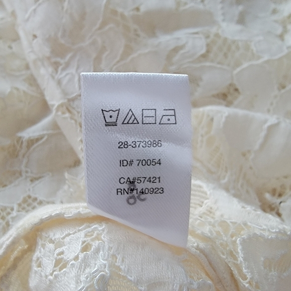 𝅺lace Overlay Loft Short Sleeve Crewneck Shirt Size XS EUC - Picture 7 of 11